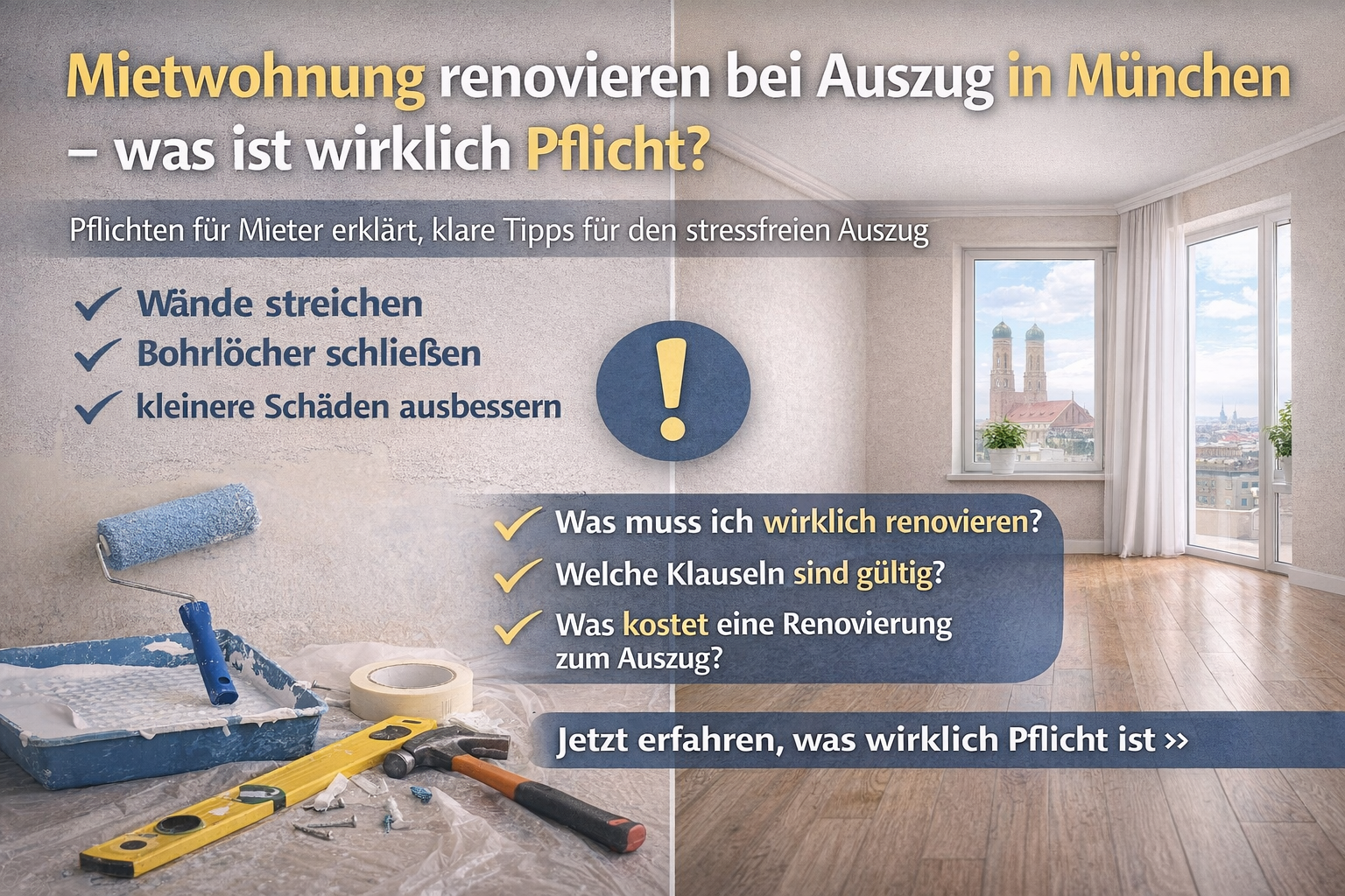Mietwohnung renovieren bei Auszug in München – was ist wirklich Pflicht?